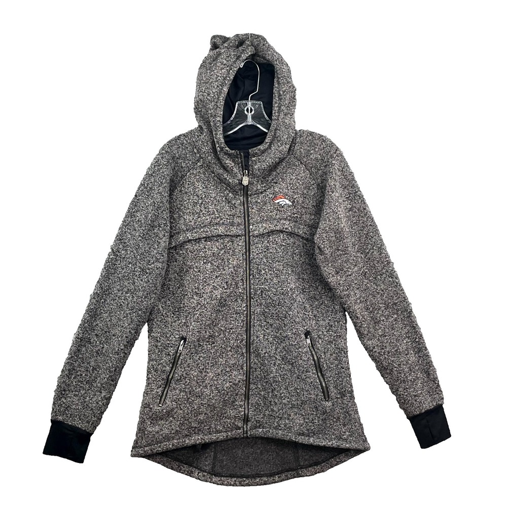 NFL Denver Broncos Football Fleece Hoodie Womens XL Full‎ Zip Sportswear Classic